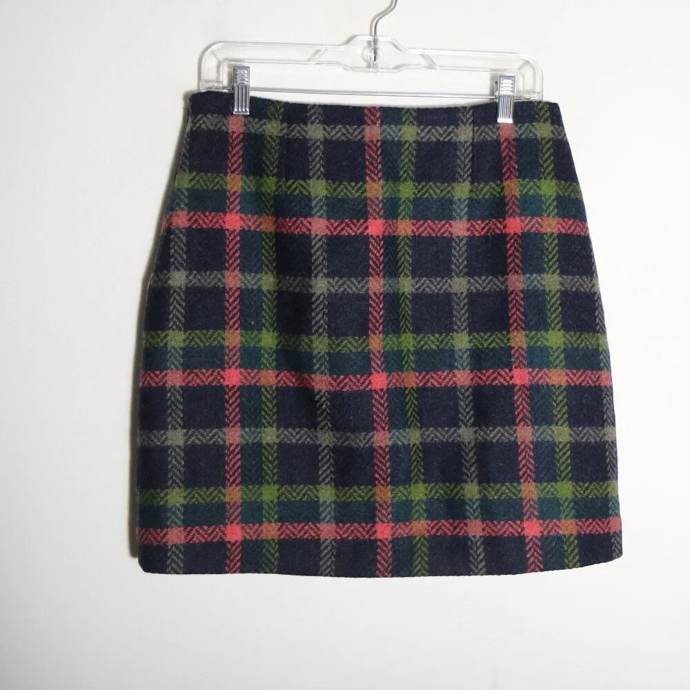 Boden British Tweed By Moon Wool Plaid Pencil Skirt 8 Preppy Acedemia Classic